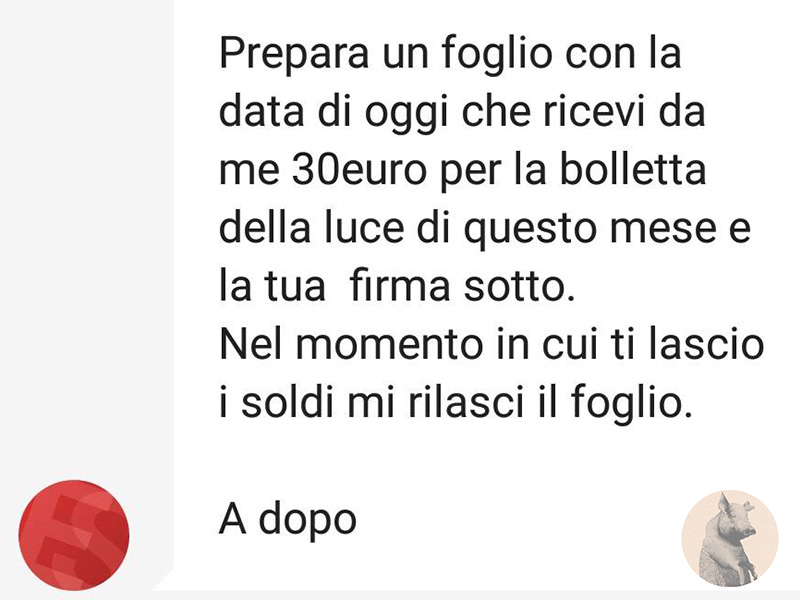 messaggio bolletta